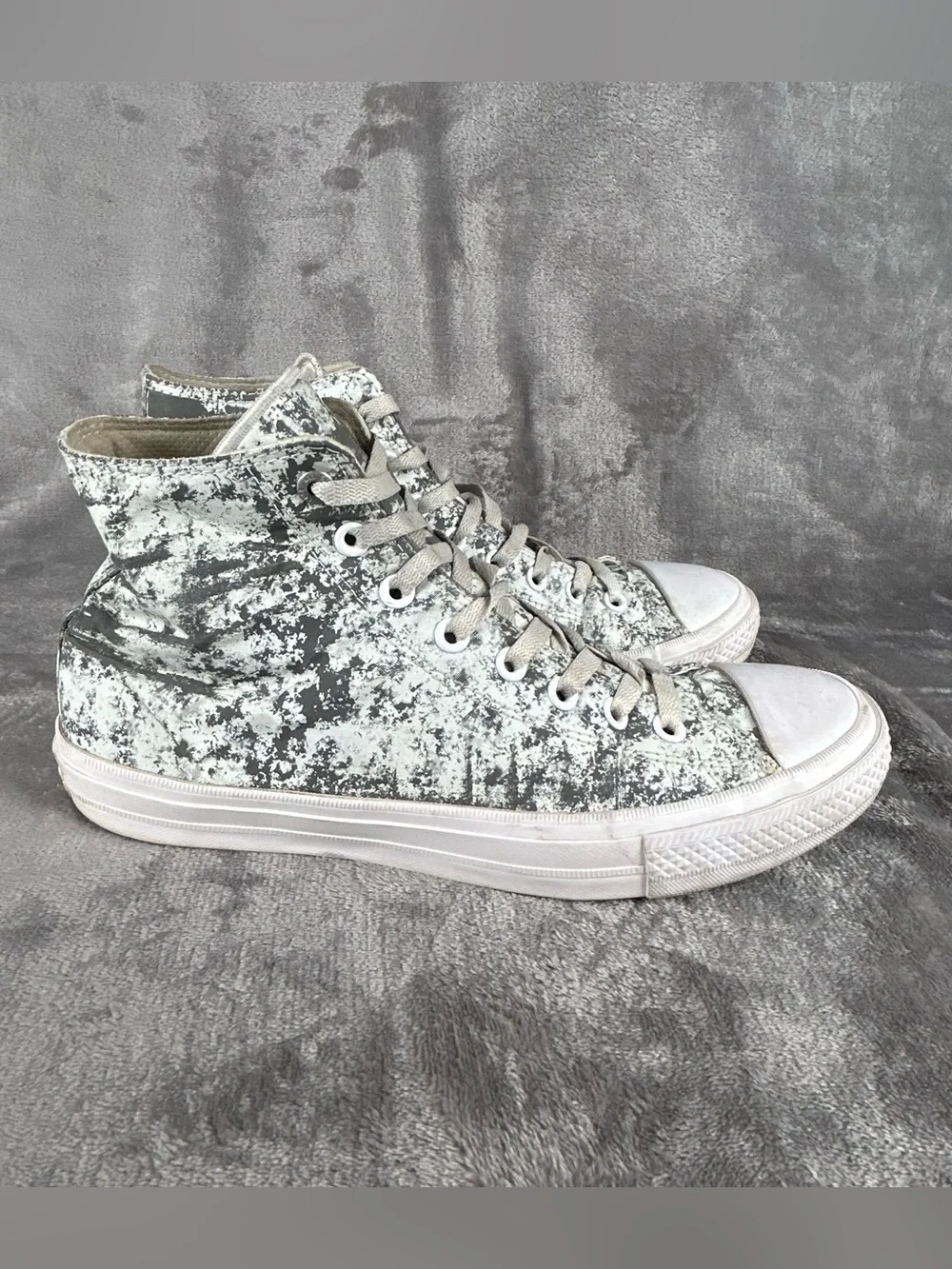 Converse All Stars Chuck Taylor II Lunarlon Mens 9.5 W 11 Gray Reflective Hi Top